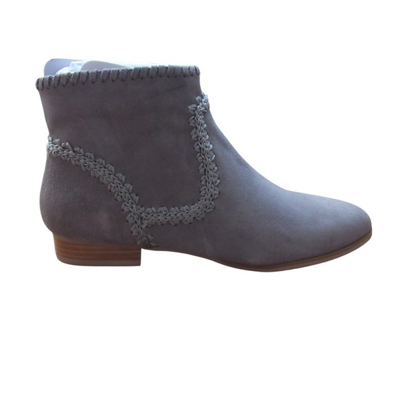 Jack Rogers Womens Gemma Suede Ankle Boots Bootie Size 7 Gray Stitched - Picture 1 of 9